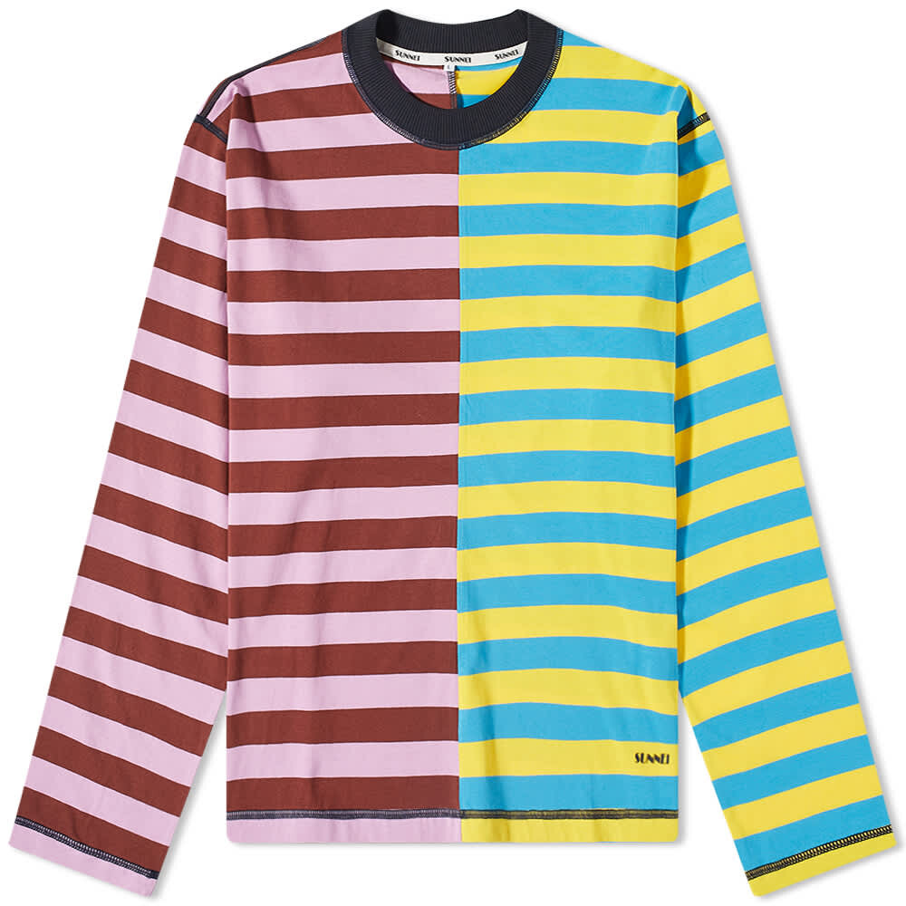 

Футболка Sunnei Long Sleeve Panel Stripe Tee, Серый