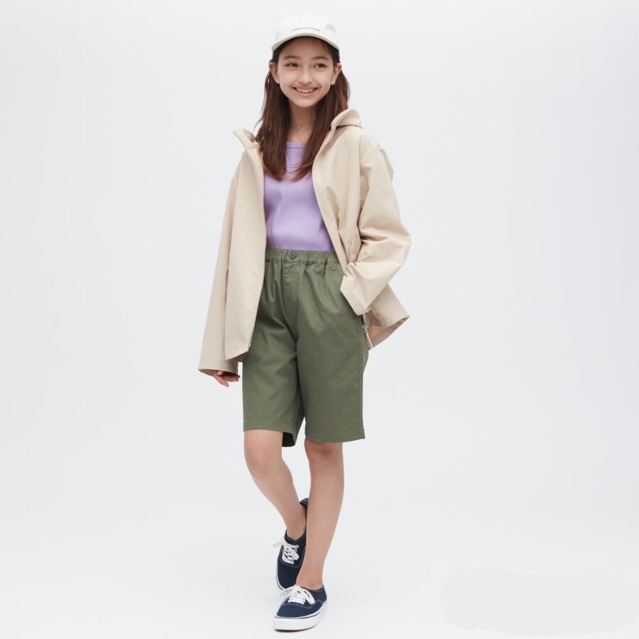 

Шорты Uniqlo Kids Twill Stretch Easy, оливковый