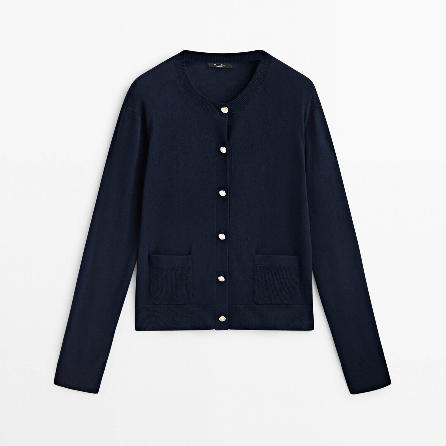 

Кардиган Massimo Dutti Knit With Gold Buttons, темно-синий