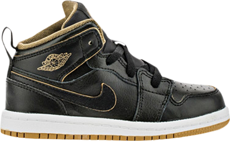 

Кроссовки Air Jordan 1 Mid TD Black Metallic Gold, черный