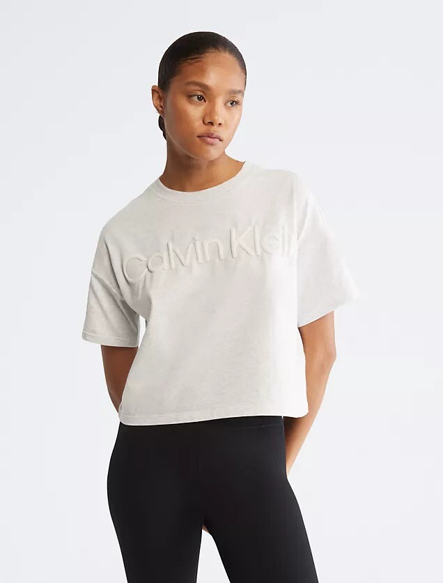 

Футболка Calvin Klein Puff Logo Crewneck, кремовый, Бежевый