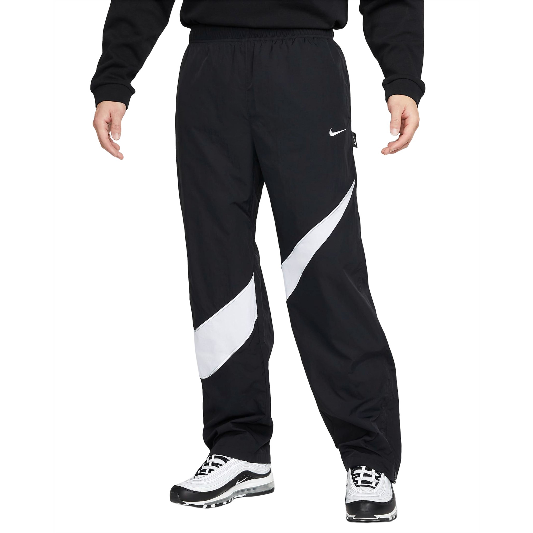 Брюки Nike Sportswear Swoosh Men's Woven, черный/белый