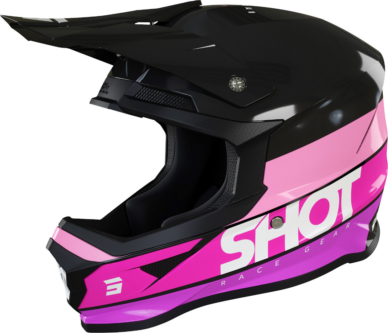 Шлем Shot Furious Story со съемной подкладкой, черный/розовый