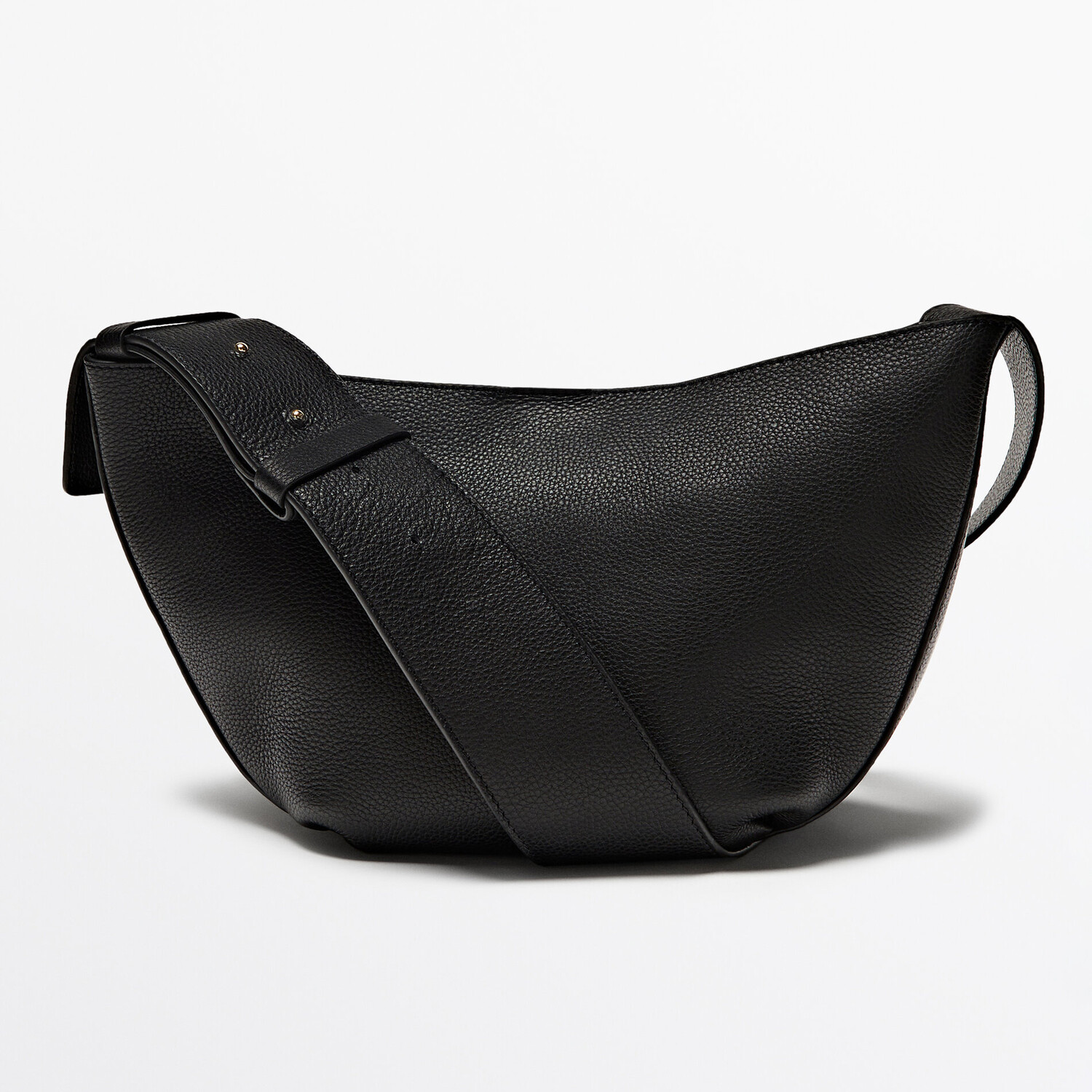 

Сумка Massimo Dutti Tumbled Nappa Leather Crossbody, черный