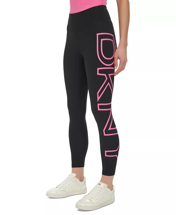 

Женские леггинсы 7/8 с завышенной талией и логотипом DKNY, розовый