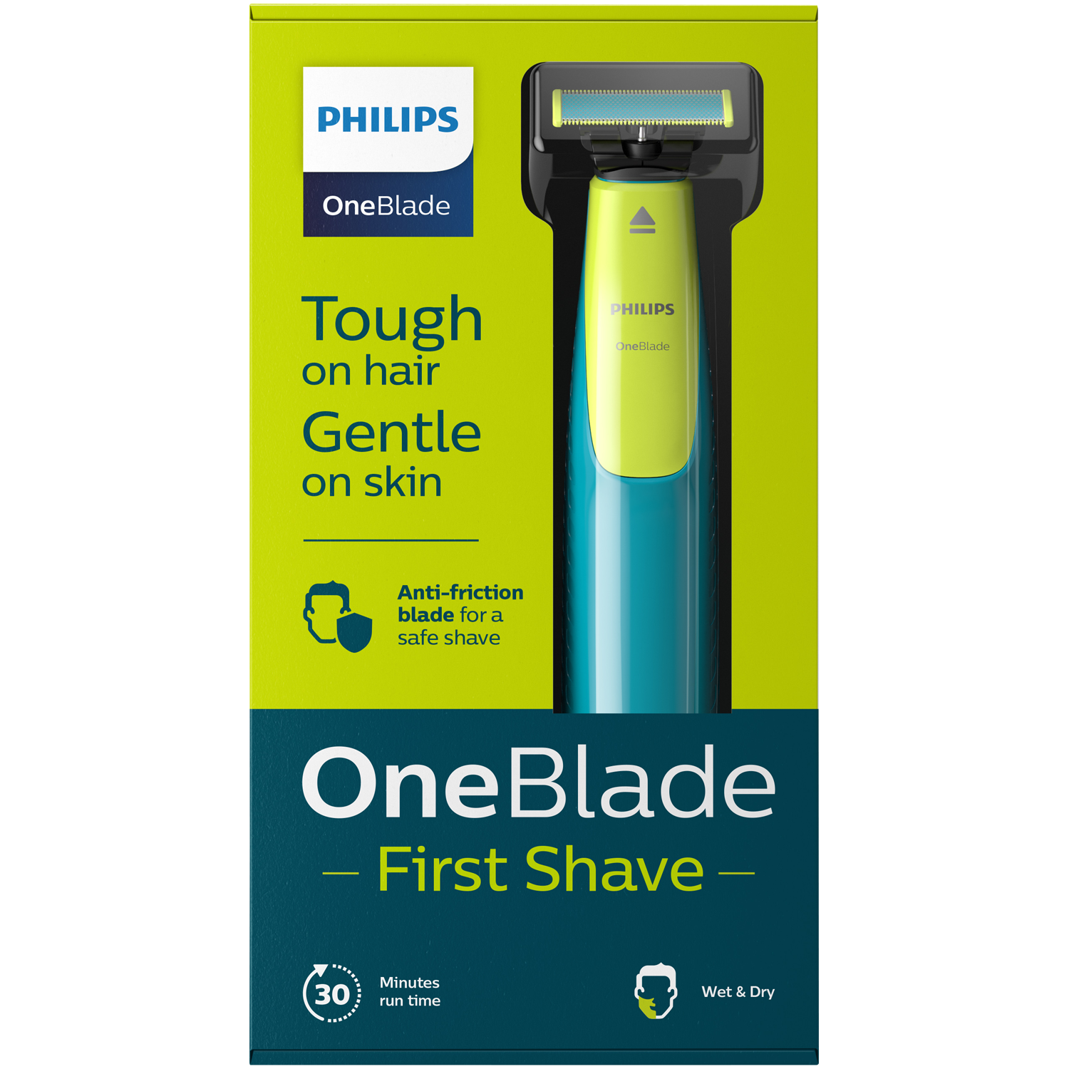 Philips OneBlade First Shave QP2515/16 комплект: бритва 1 шт + зарядное устройство 1 шт.