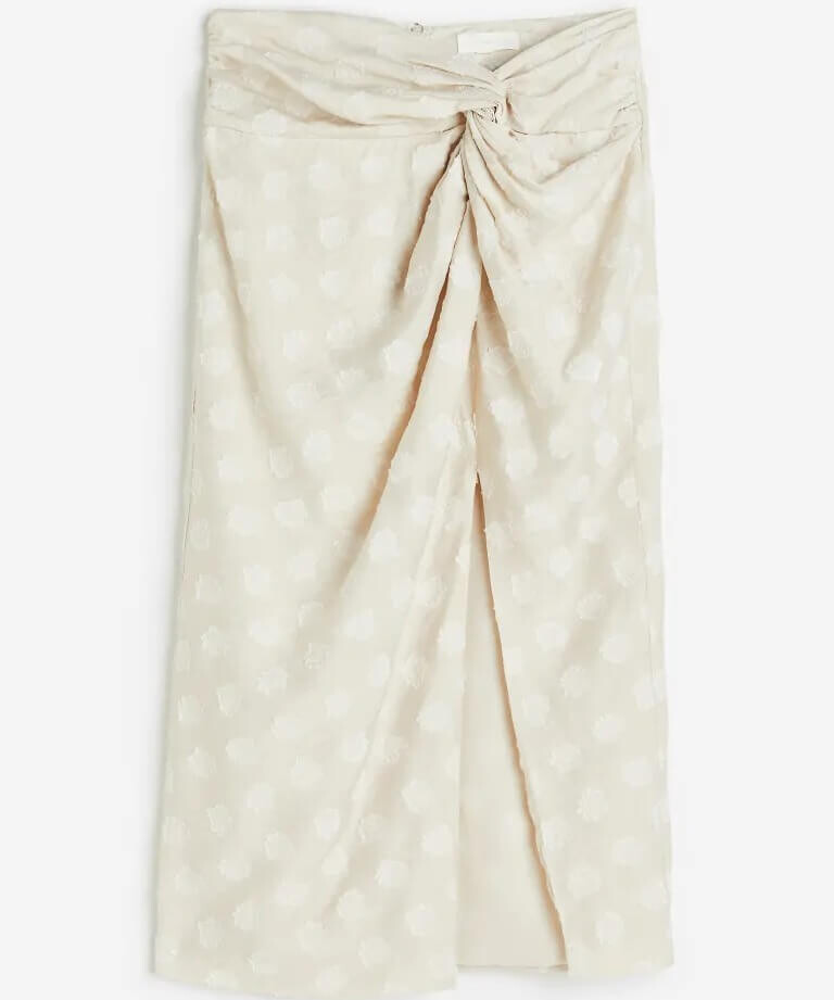 

Юбка H&M Knot Detail, кремовый