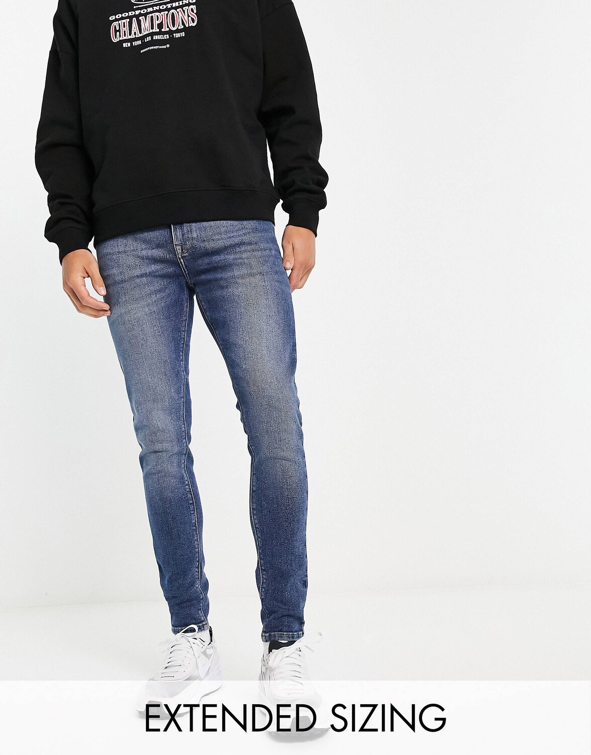 

Темно-синие джинсы стрейч ASOS DESIGN