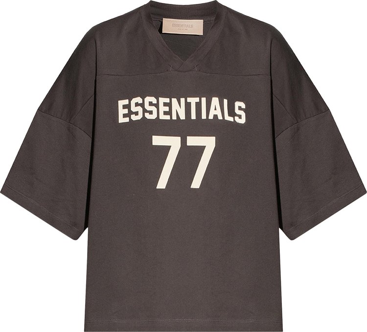 Футболка Fear of God Essentials Football Tee 'Iron', черный - фото