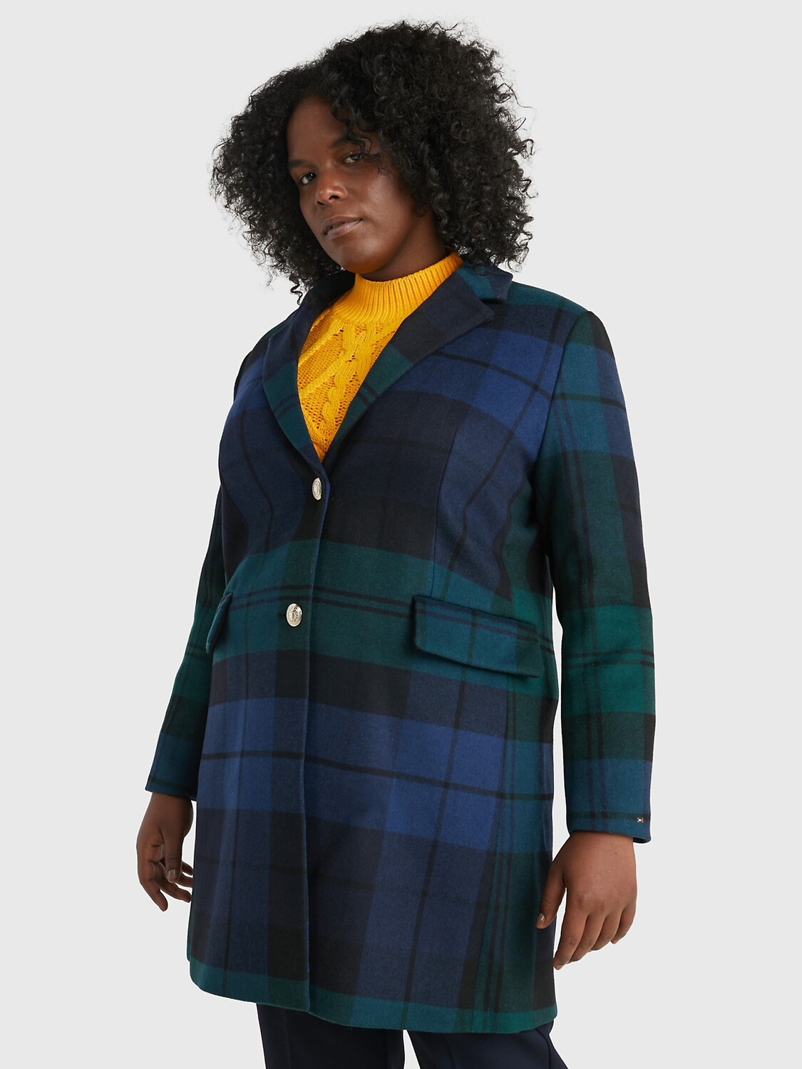 

Пальто из полушерстяной клетки curve Tommy Hilfiger, проверить черные часы