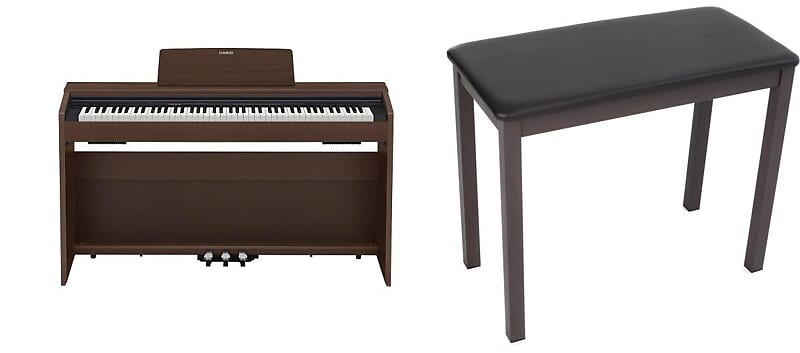 

Casio Privia PX-870 — коричневая отделка в комплекте со скамьей для фортепиано Casio CB-7BN — коричневая PX870BN=1 CB7BN=1