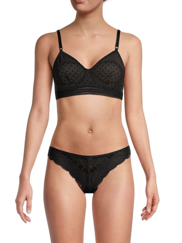 

Сетчатый бюстгальтер в горошек Stella McCartney Black