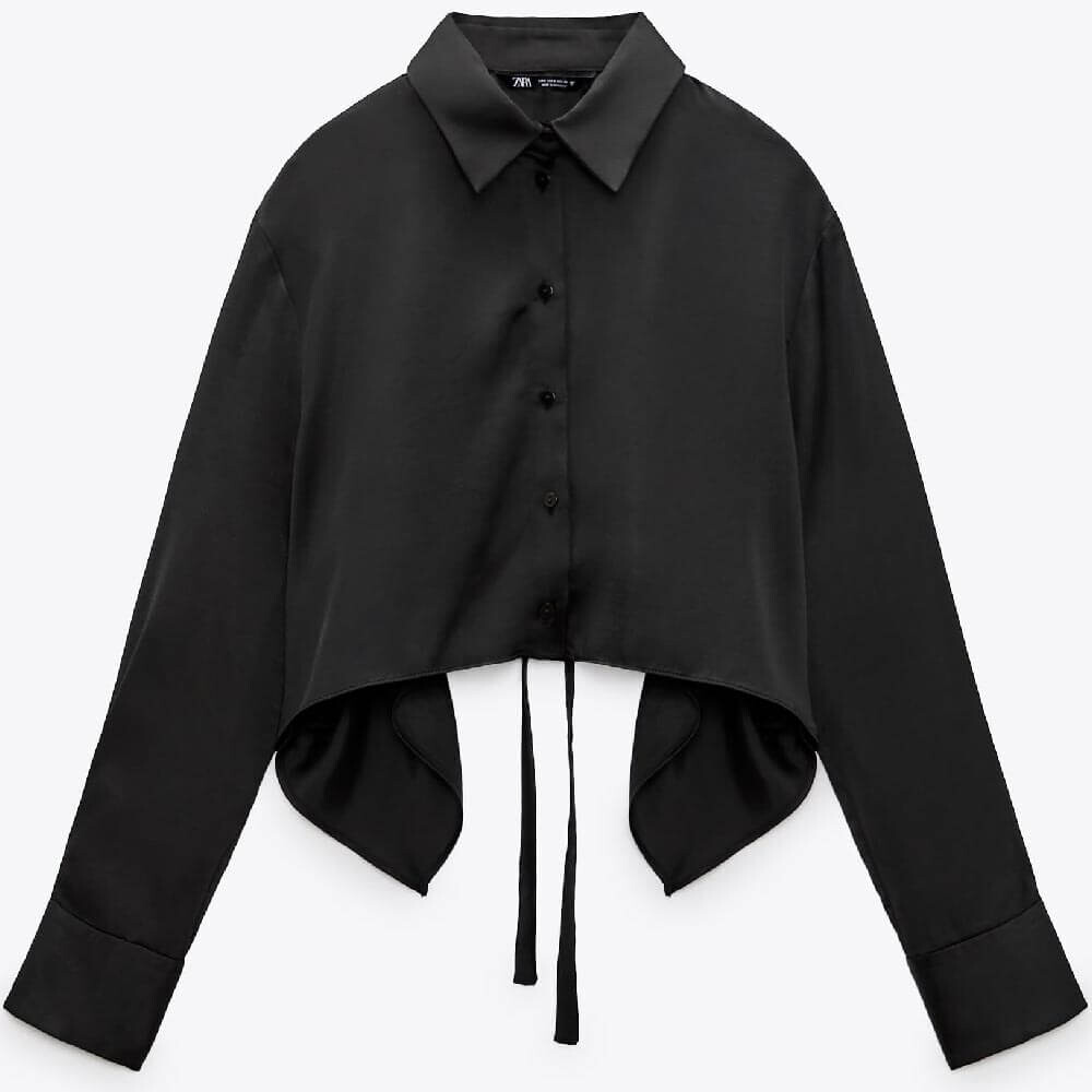 

Рубашка Zara Satin Cape, черный