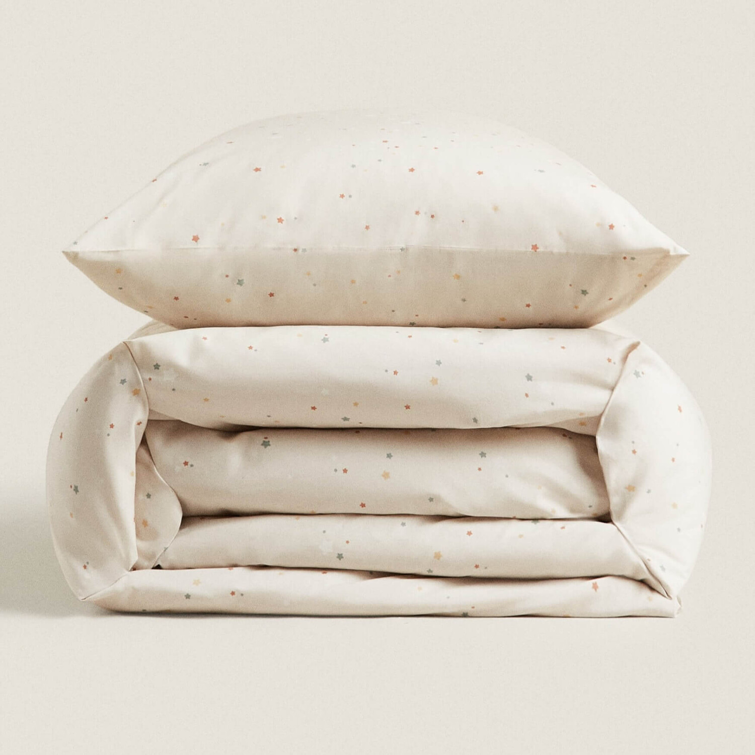 

Пододеяльник с принтом Zara Home Stars, бежевый/мультиколор
