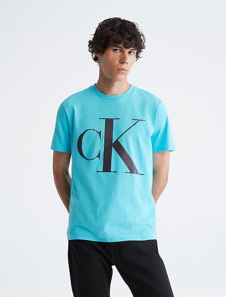 

Футболка Calvin Klein Monogram, голубой/черный