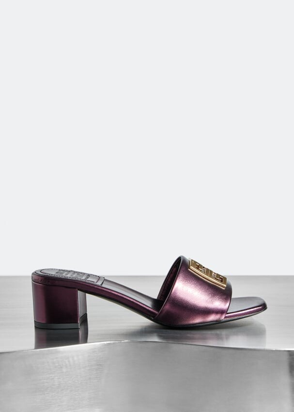

Мюли GIVENCHY 4G leather mules, бордовый