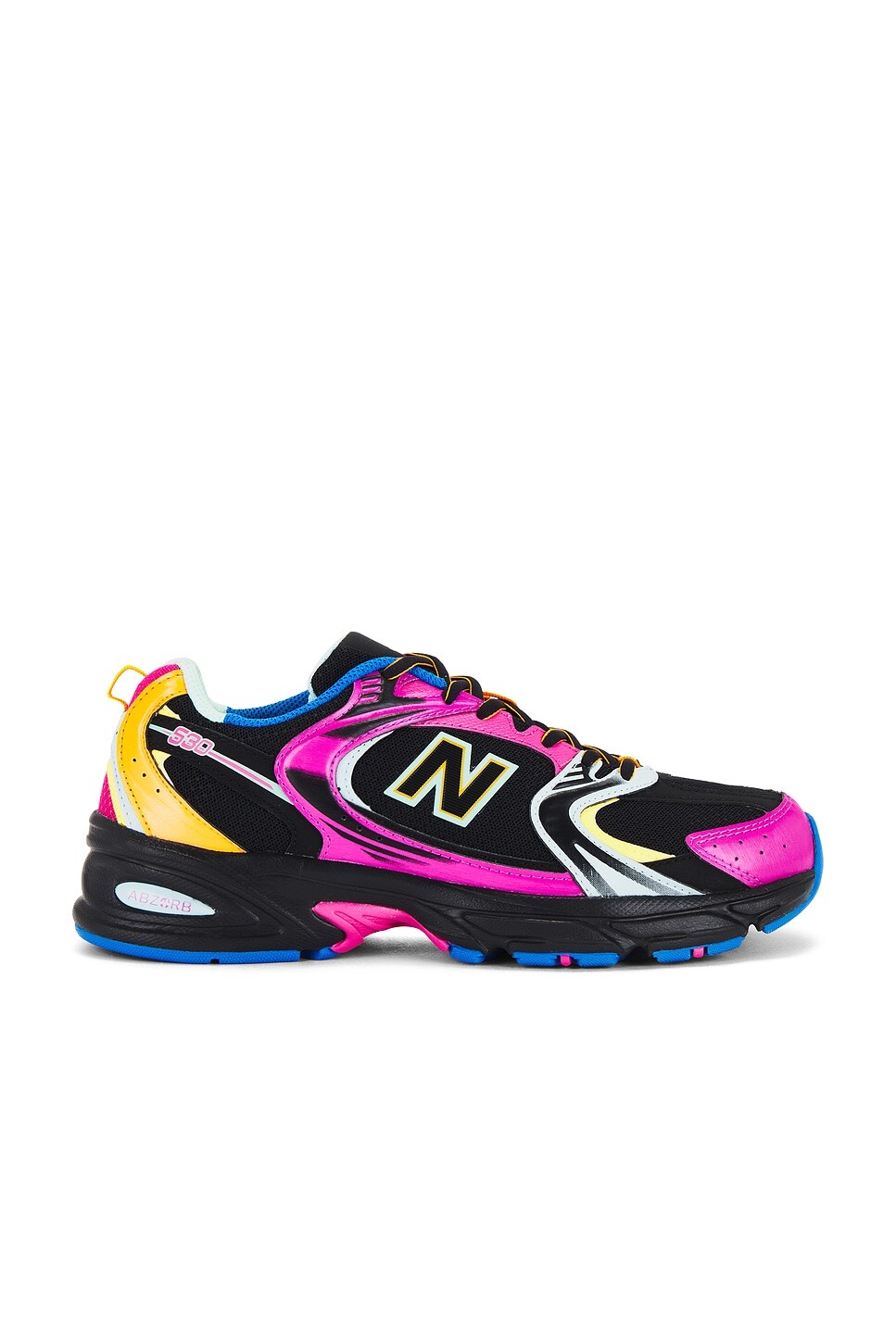 

Кроссовки женские Mr530 New Balance, цвет Black, Exuberant Pink, & Cobalt