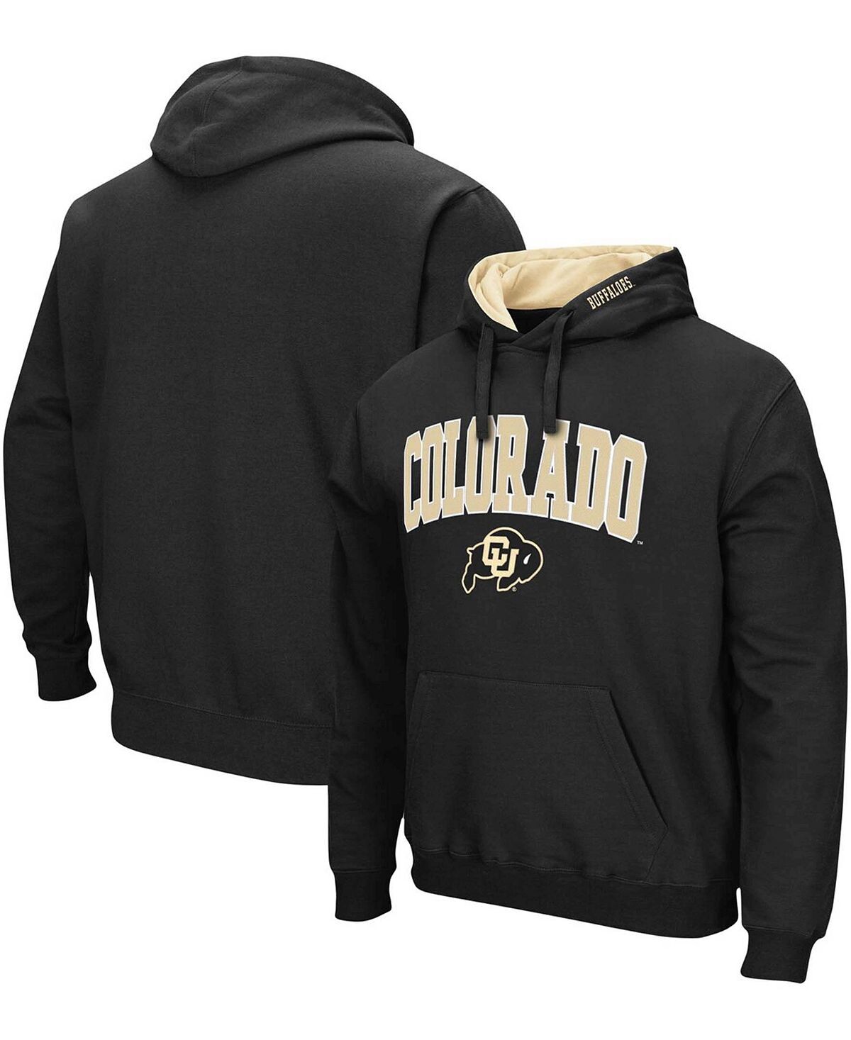 

Мужская черная толстовка с капюшоном colorado buffaloes arch logo 3.0 pullover Colosseum, черный