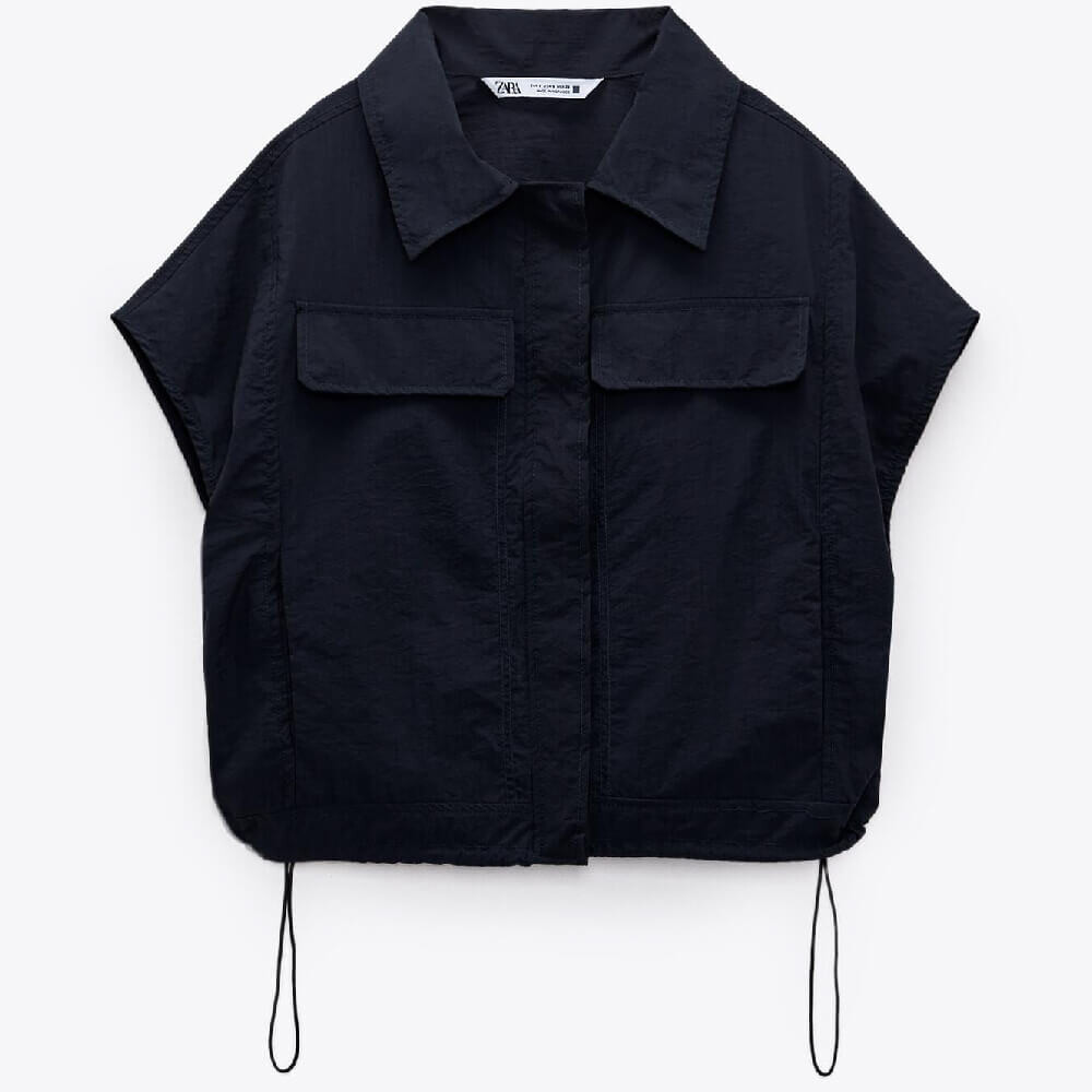 

Блуза Zara Parachute With Pockets, темно-синий