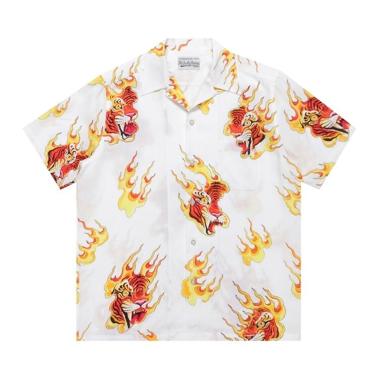 

Рубашка Wacko Maria Tim Lehi Short-Sleeve Haiwaiian III Shirt 'White', белый