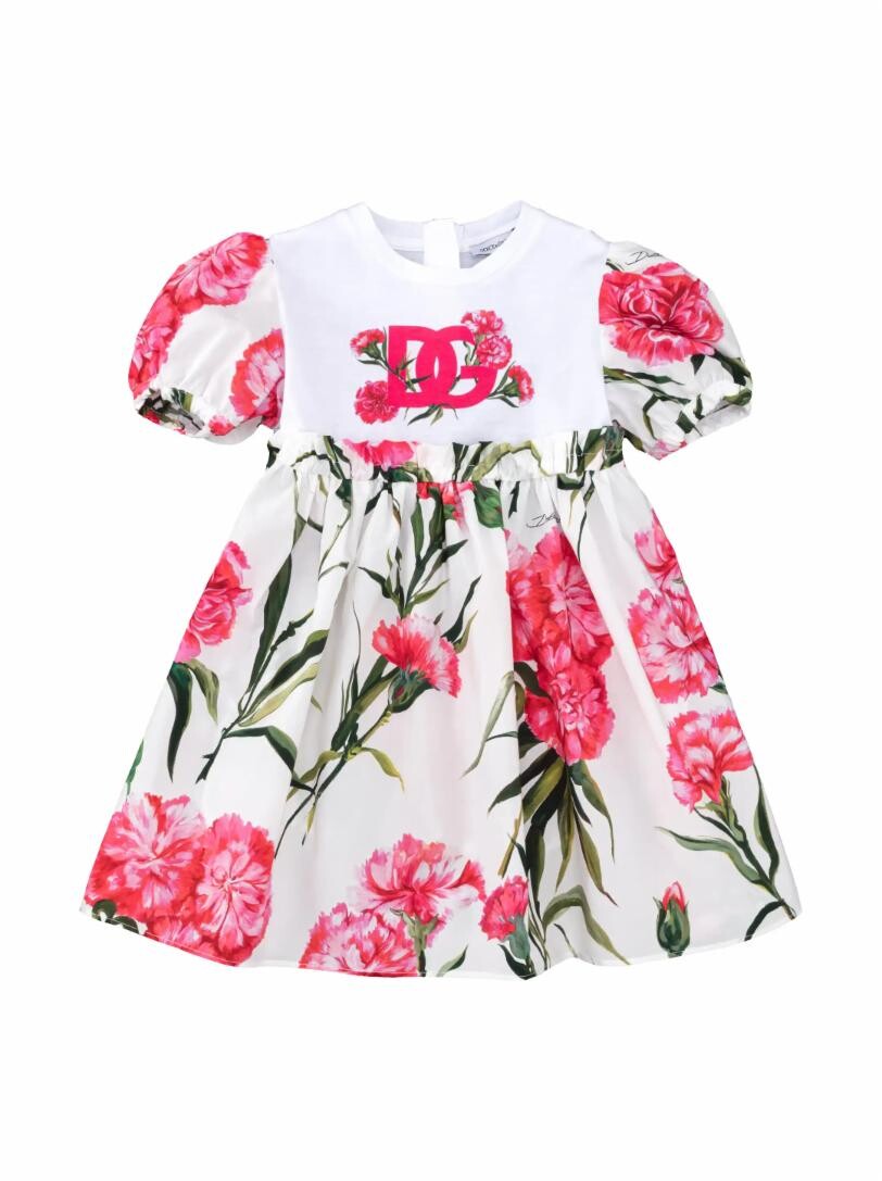 

Хлопковое платье с принтом гвоздик Dolce&Gabbana