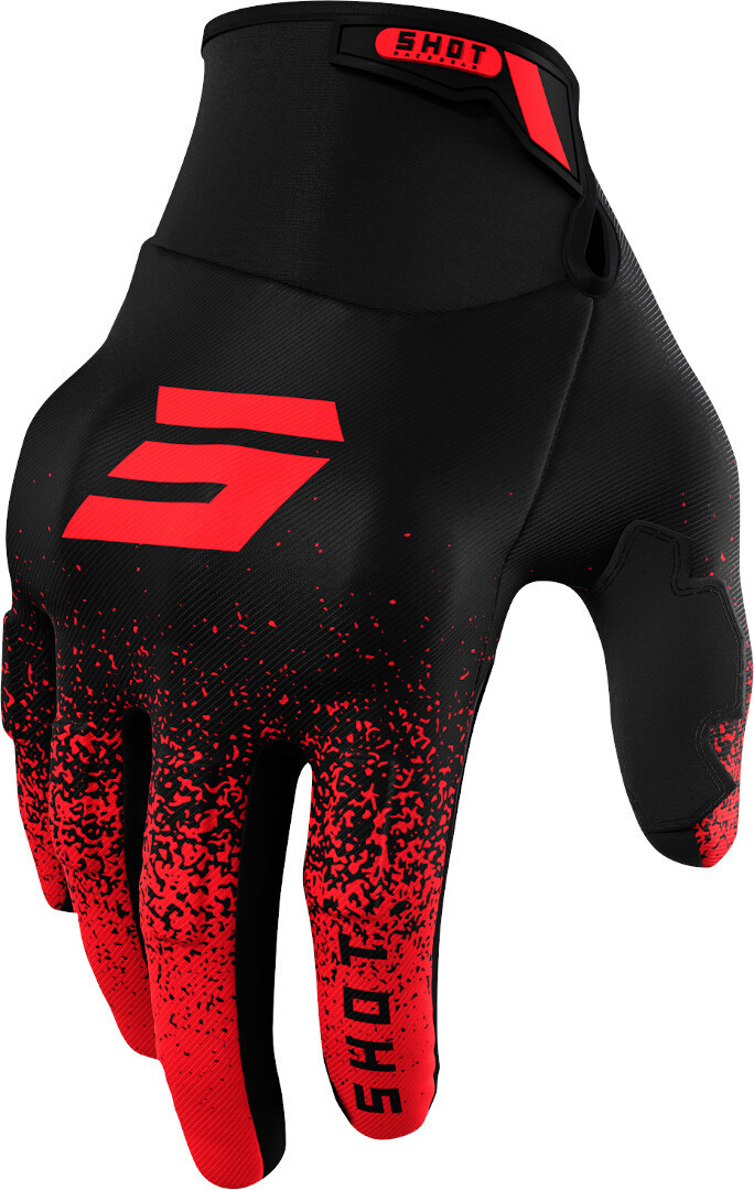 перчатки shot drift rockstar limited edition с логотипом черный Перчатки Shot Drift Edge с логотипом, черный/красный