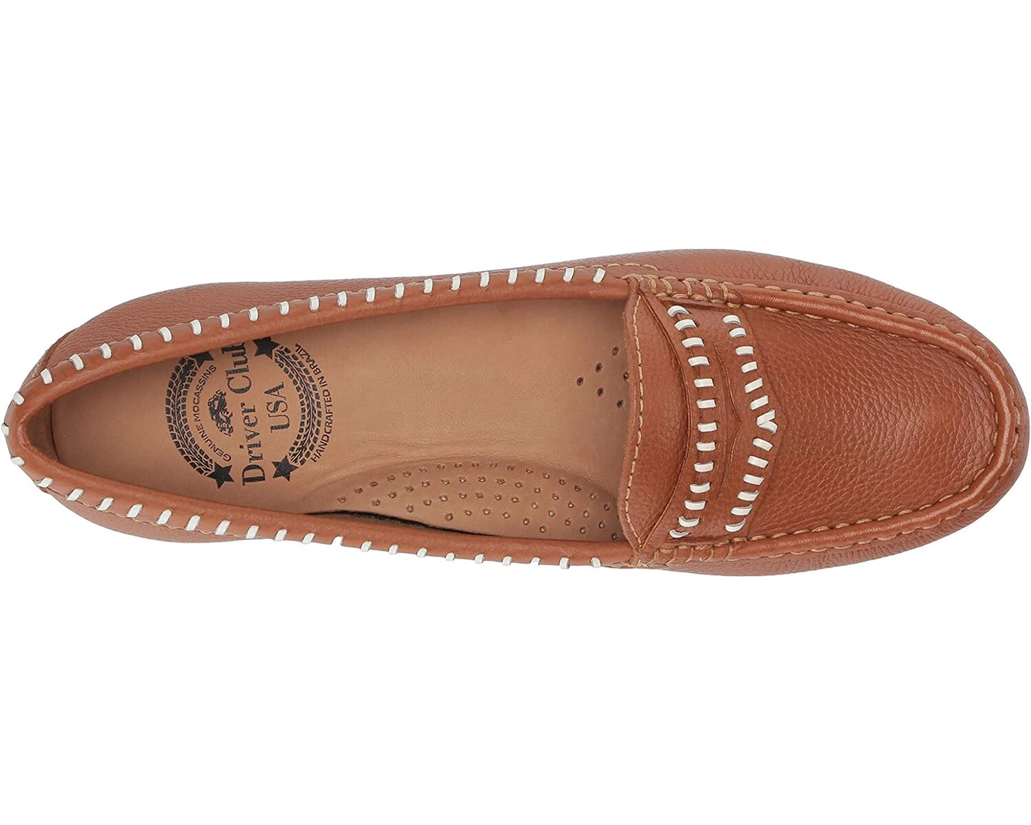 

Лоферы Women's Leather Made in Brazil Maple Ave Loafer Driver Club USA, тан зернистый