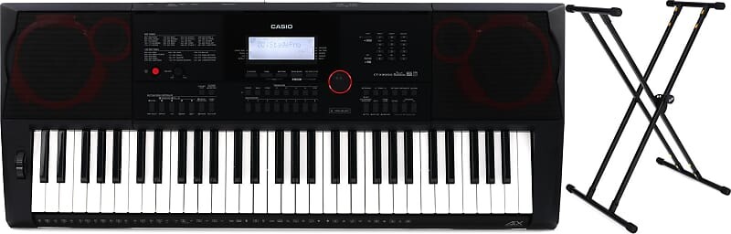 

Casio CT-X3000 61-клавишная портативная клавиатура с аранжировщиком и сценическими подставками KS8191 Стойка для клавиатуры с круглым носом и фиксатором Casio + On-Stage CT-X3000=1 KS8191XX=1