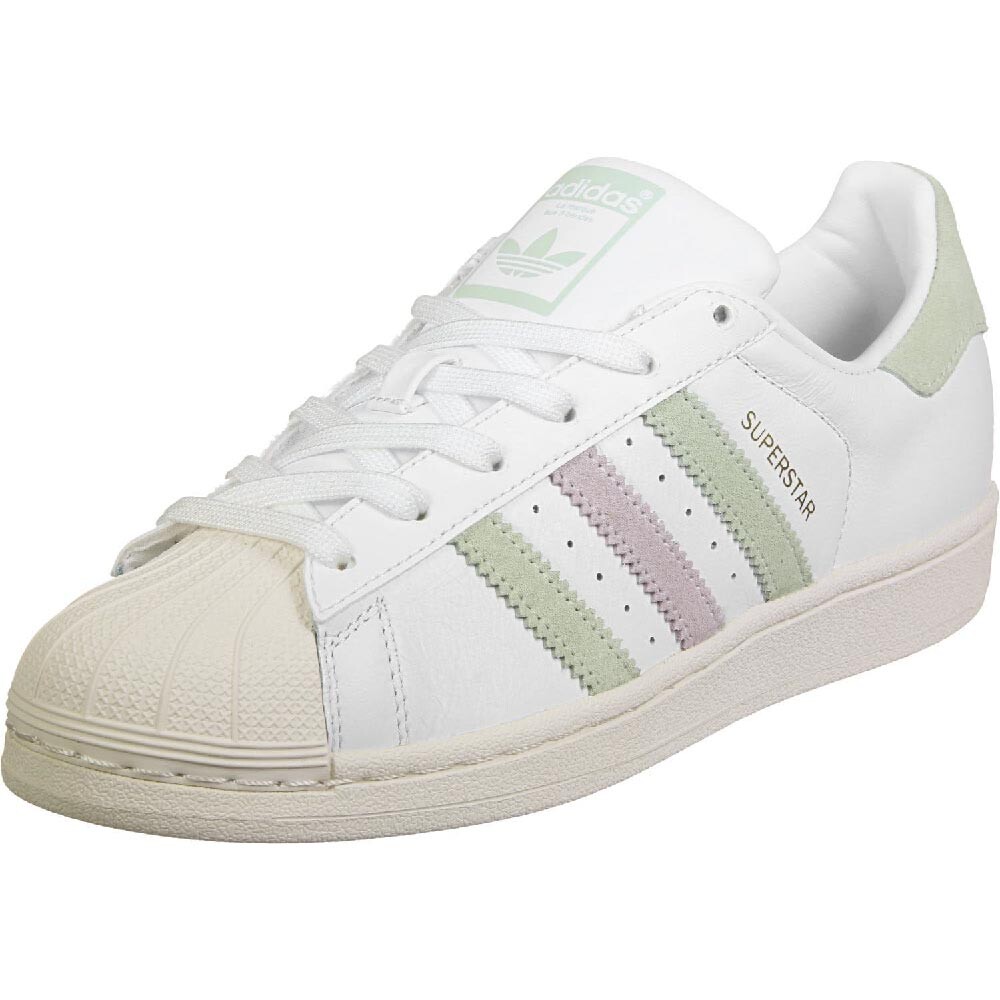 

Кроссовки Adidas Tennis Women Superstar Shell, бежевый/светло-зеленый/розовый