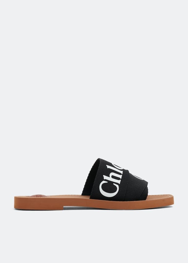 

Шлепанцы CHLOÉ Woody flat sandals, черный