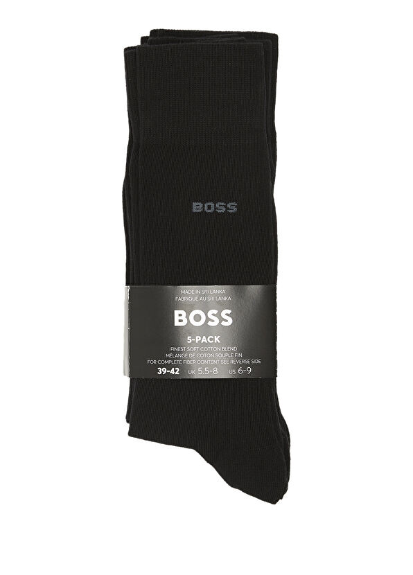 

5 пар жаккардовых мужских носков с логотипом Boss, черный