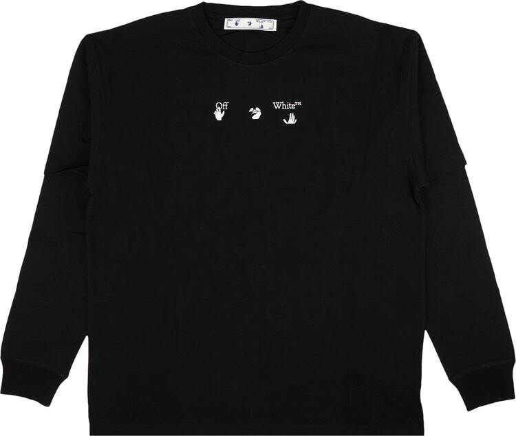 

Футболка Off-White Marker Double-Sleeve Tee 'Black/Red', красный