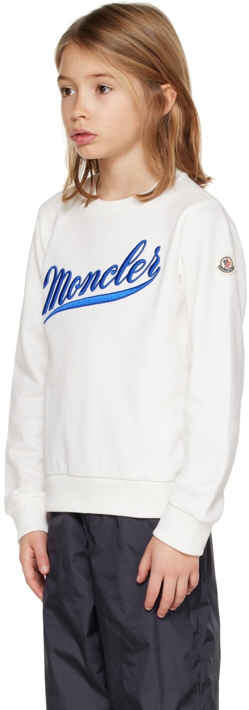 

Детская белая толстовка с вышивкой Moncler Enfant, Белый, Детская белая толстовка с вышивкой Moncler Enfant