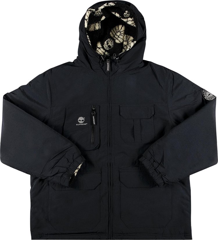 

Куртка Supreme x Timberland Reversible Ripstop Jacket 'Black', черный