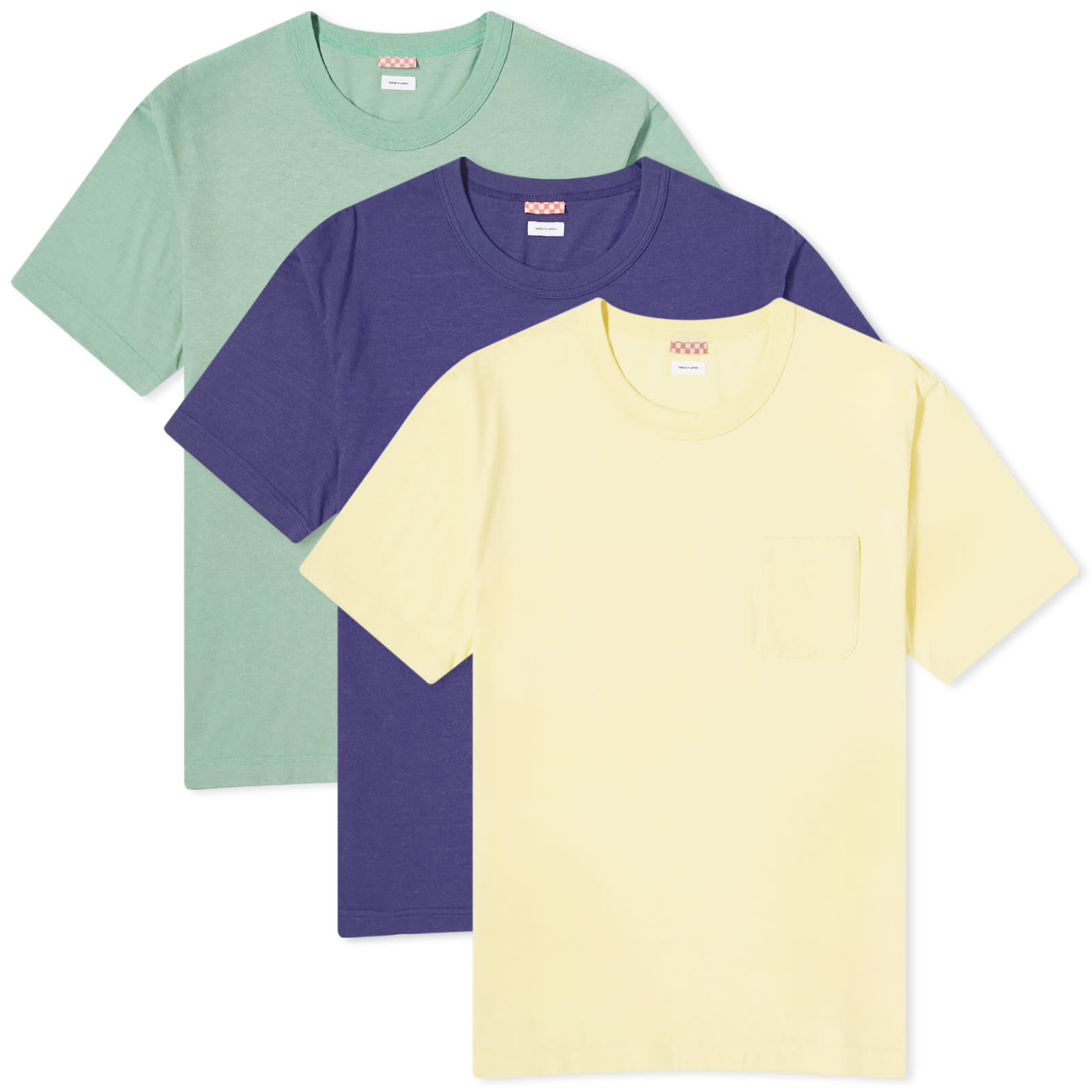 Комплект футболок Versace Embroidered Medusa, 3 предмета, зеленый/темно-синий/желтый