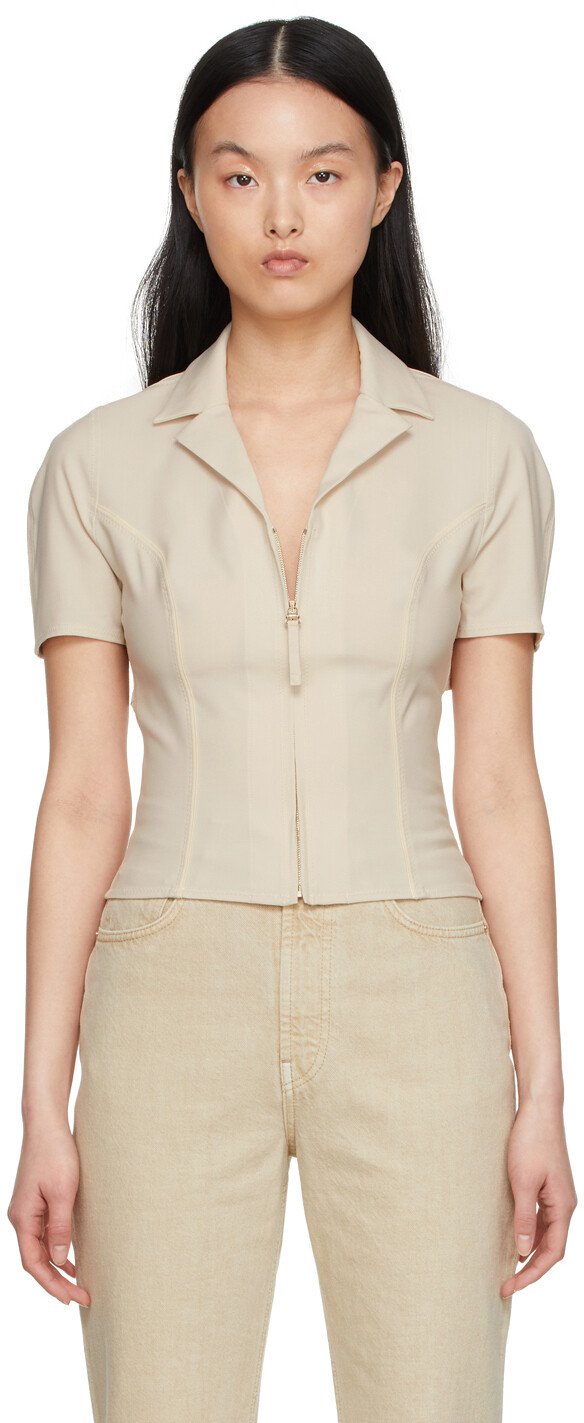 

Бежевая рубашка 'La Chemise Tangelo' Jacquemus