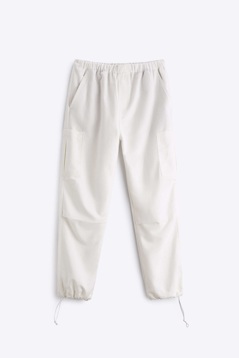

Брюки Zara Linen Blend Parachute, устрично-белый