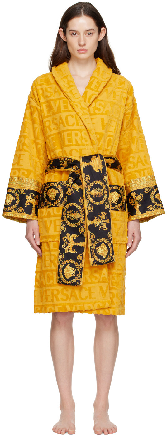 

Желтый халат 'I Heart Baroque' Versace Underwear