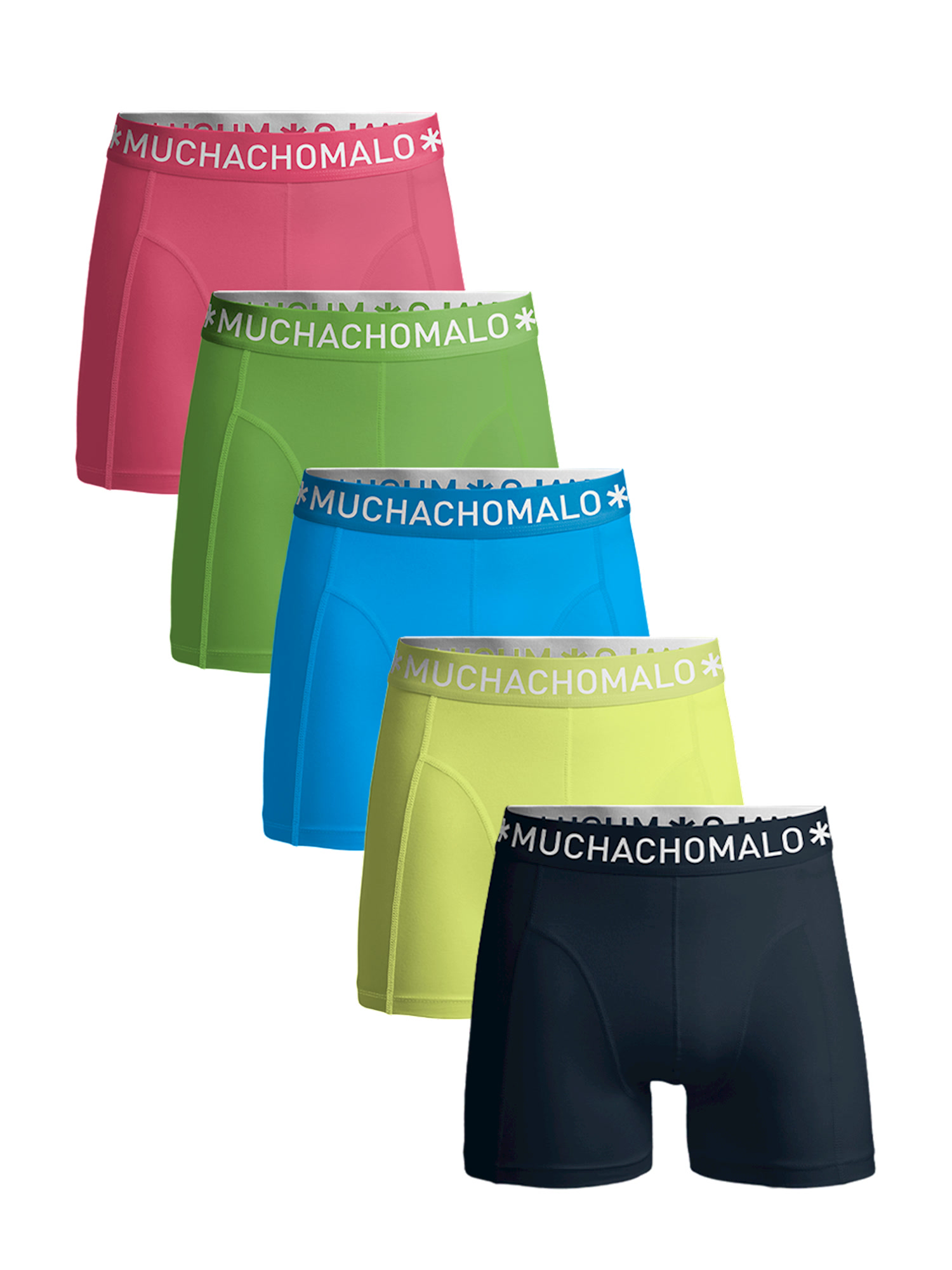 Боксеры Muchachomalo 5er-Set: Boxershorts, цвет Black/Yellow/Blue/Green/Pink