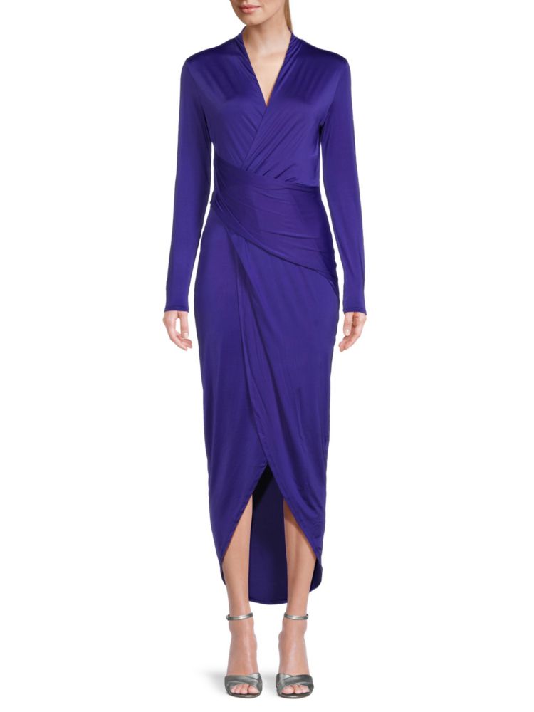 Платье с драпировкой и высоким низким вырезом Rachel Rachel Roy, темно-синий юбка rachel comey размер s синий