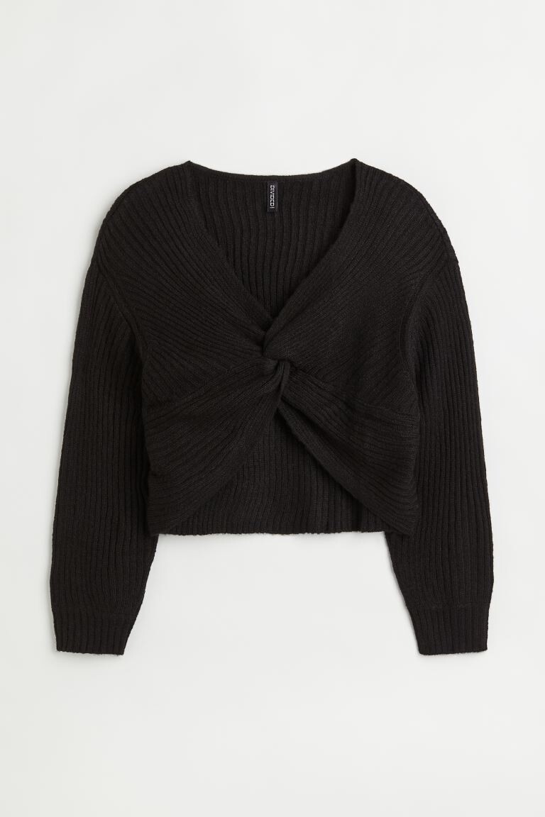 

H&M+ Свитер с узлом, черный