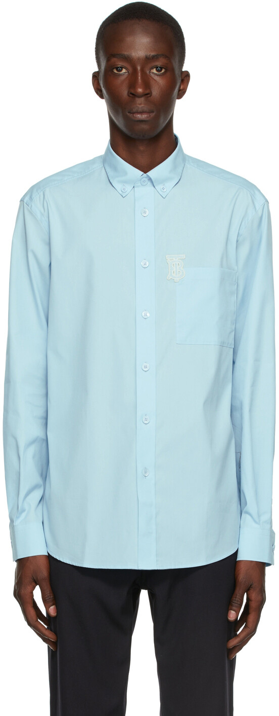 

Синяя рубашка из поплина Caddington Burberry