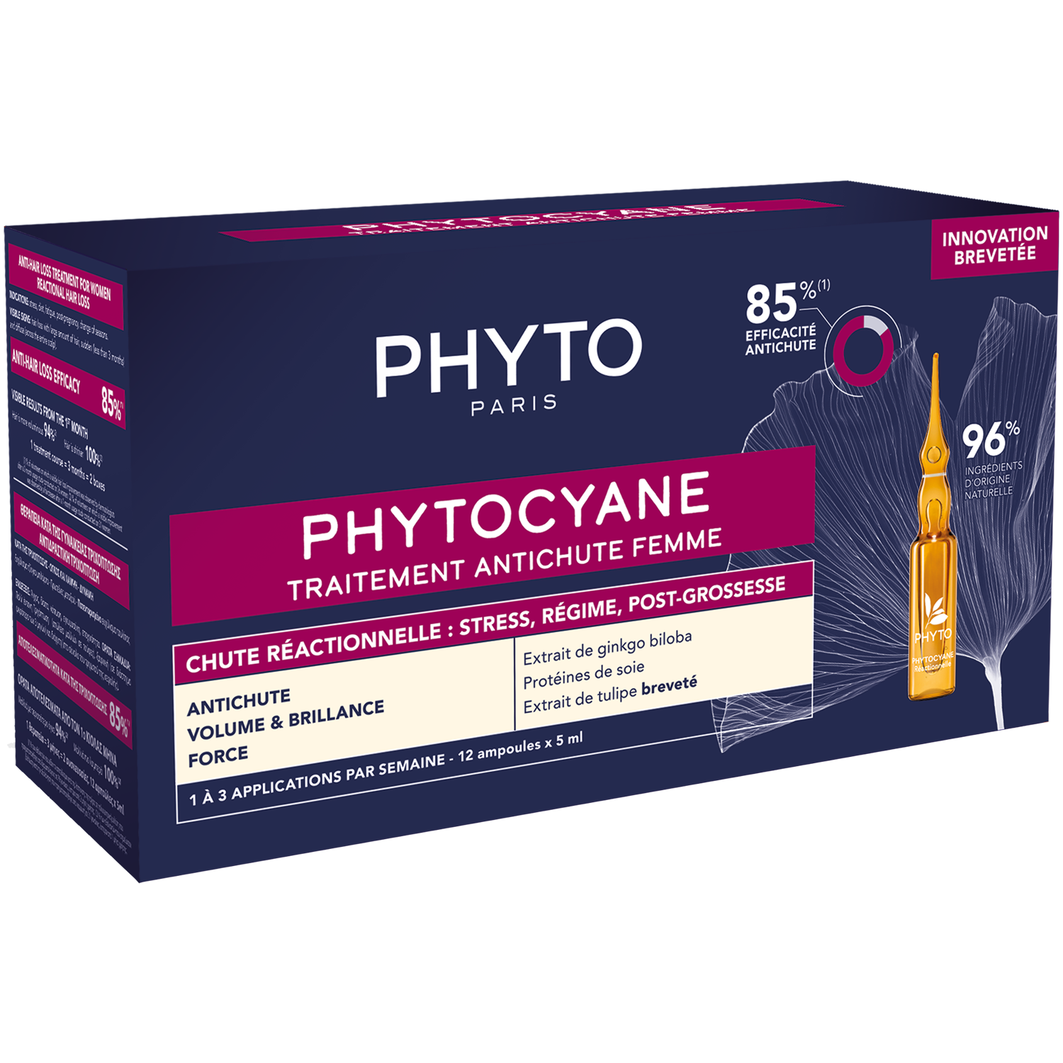 Phyto Phytocyane средство против выпадения волос для женщин, 60 мл phyto сыворотка против выпадения волос для женщин 12 ампул х 5 мл phyto phytocyane