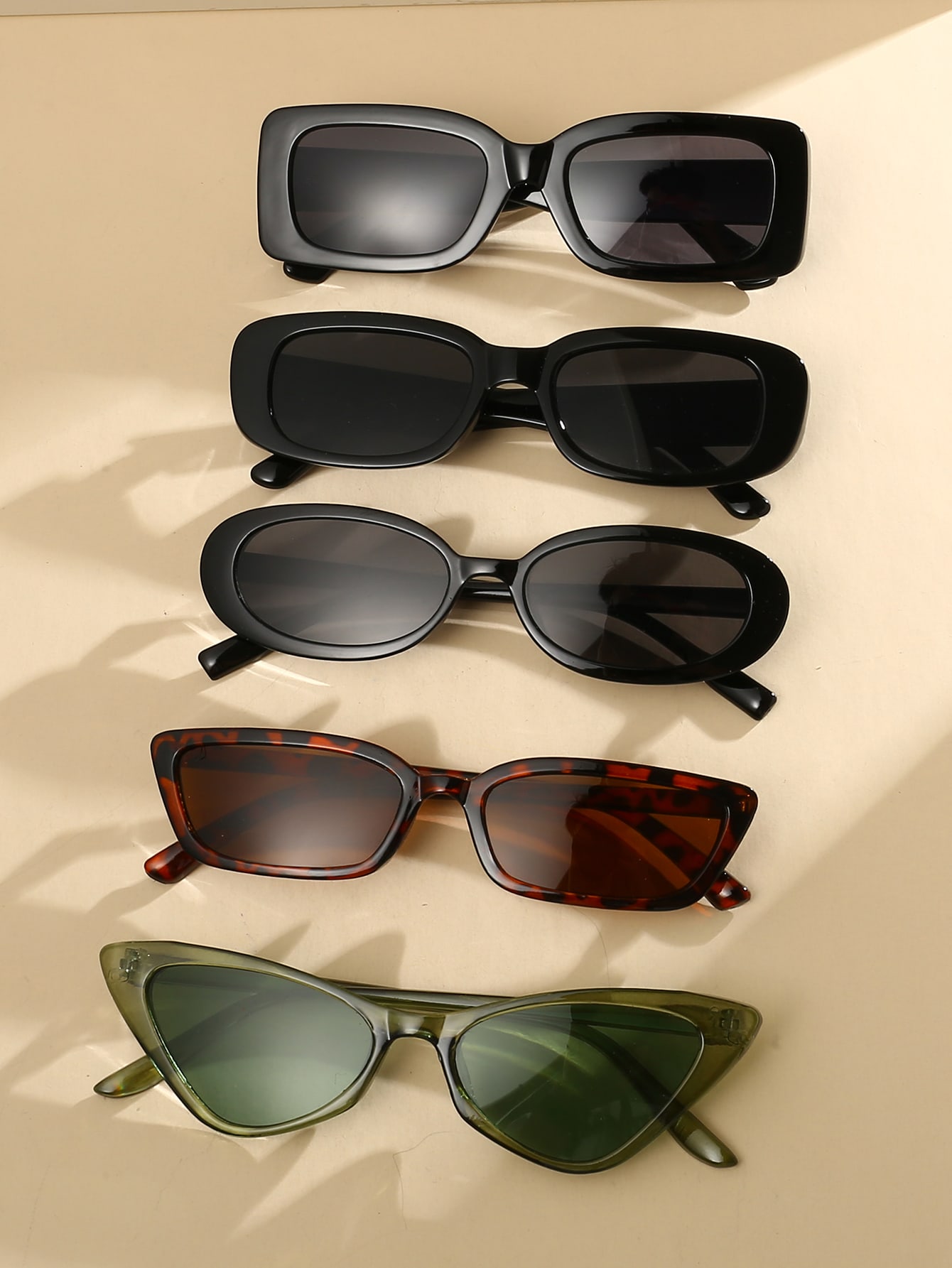5 шт./компл. пляжные солнцезащитные очки кошачьего глаза/овальной/квадратной формы для защиты от солнца