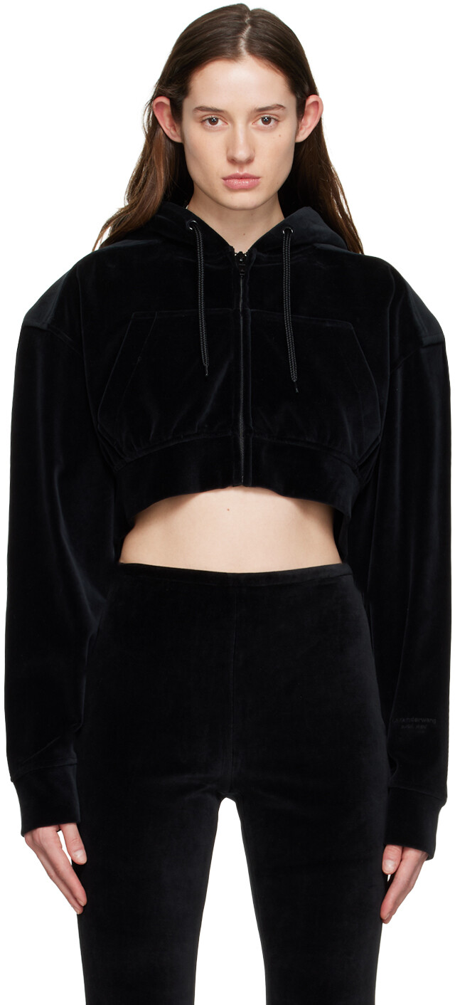 

Черная стеганая толстовка с капюшоном Alexander Wang, Черный