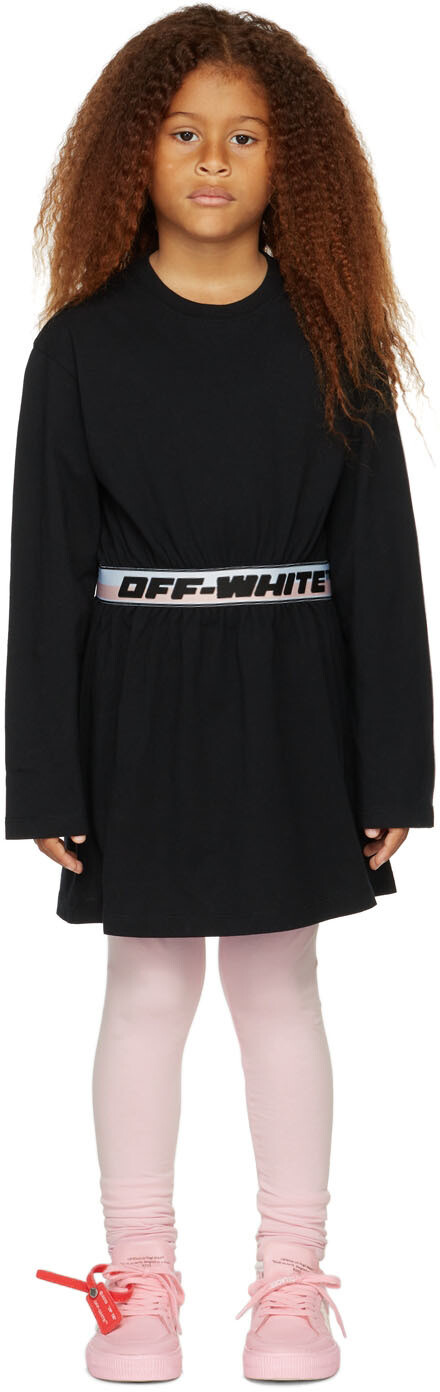 

Детское черное платье с логотипом Off-White