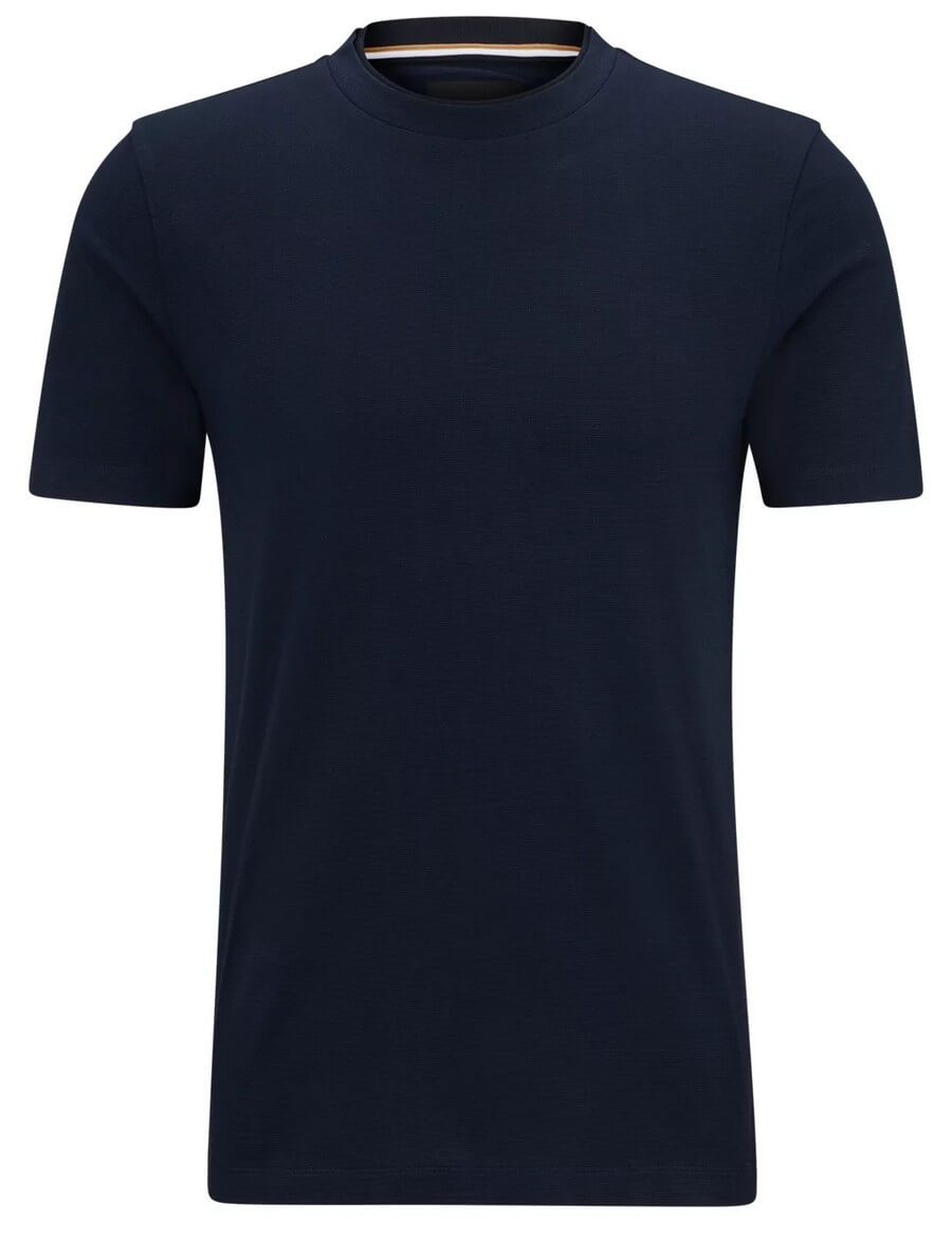 цена Футболка Boss Cotton-jersey With Printed Logo, темно-синий