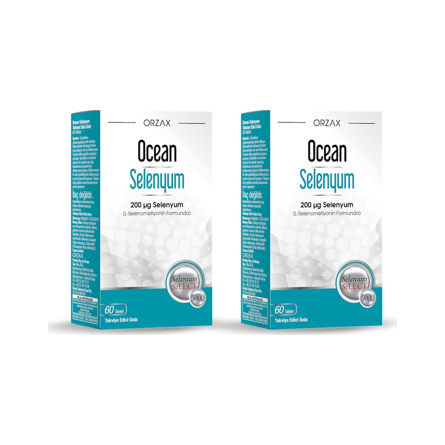 биологически активная добавка over selenium 100mcg 60 шт Селен Orzax Ocean 200 мкг, 2 упаковки по 60 таблеток