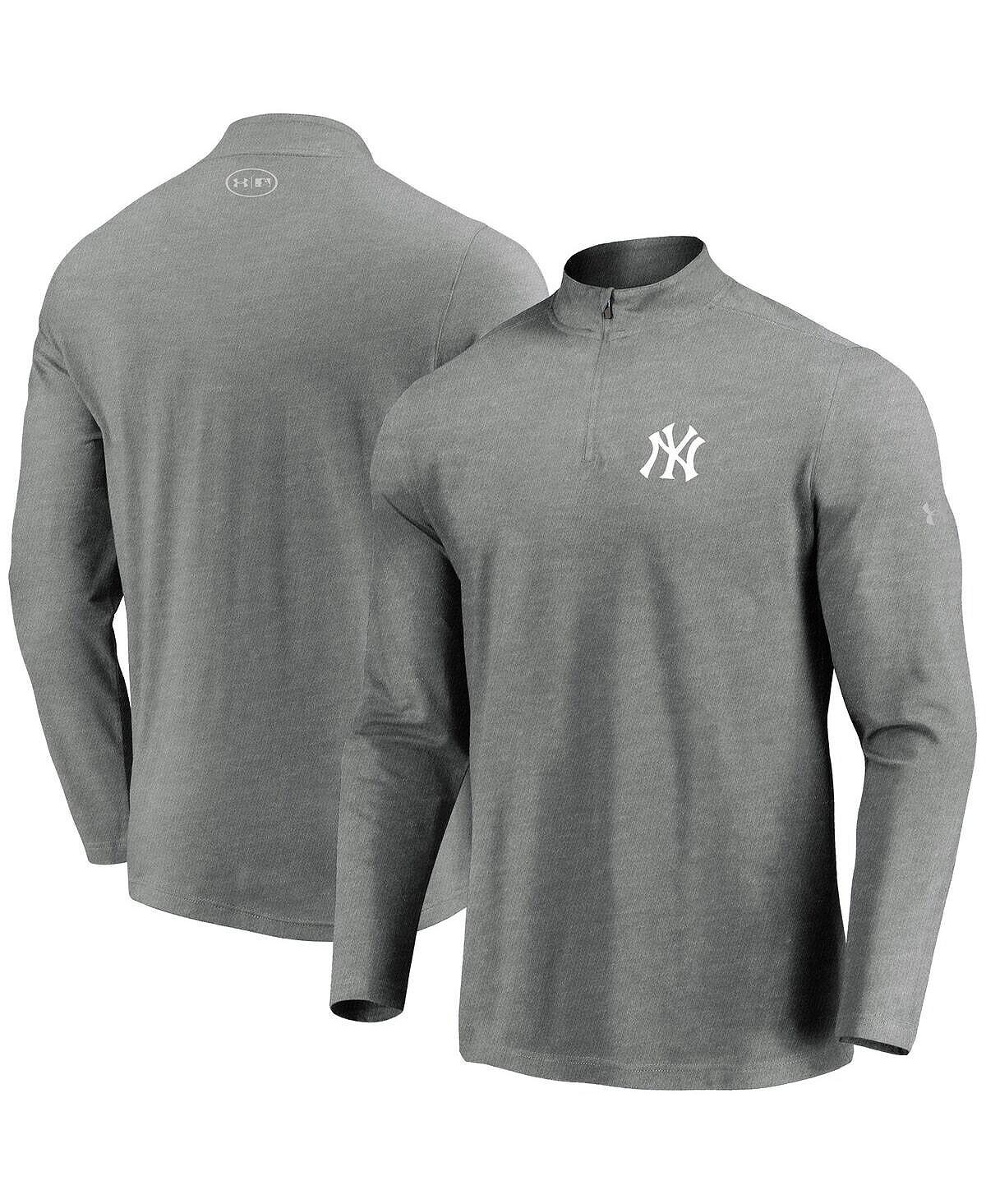 

Мужская серая пуловерная куртка new york yankees passion performance tri-blend с молнией на четверть Under Armour, мульти, Серый