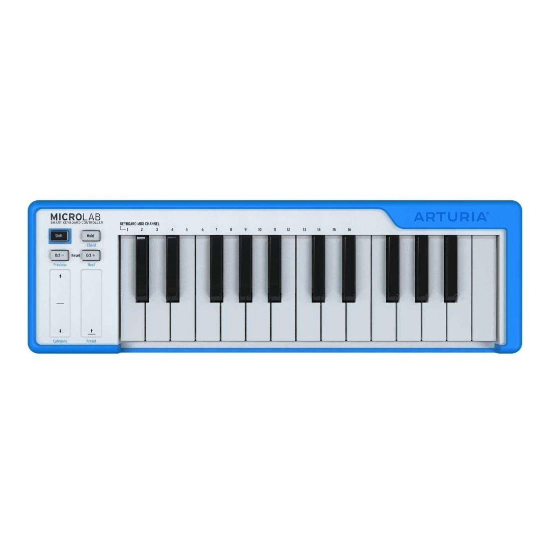 Клавиатура Arturia MicroLab Tiny Smart MIDI, синий midi клавиатура arturia keystep pro white